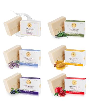 6 Gift Box Soaps with Donkey Milk Rich in Vitamins 100% Olive Oil for Hands Face and Body Made in the Asinara National Park - Gift Idea