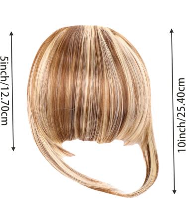 Fake Bangs Clip in Fringe High Temperature Fiber Clip in Bangs with Temple Hair Breathable Natural Look Fake Flat Bangs Front Face Fake Fringe for Women Girl (A) style1 - Buy Online on GoSupps.com
