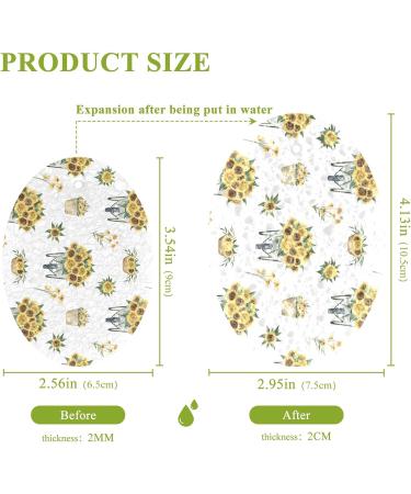 3-Pack Cleaning Kitchen Sponges Oval Yellow Sunflowers Bouquet Kitchen Cellulose Dishwashing Wood Pulp Cotton - Buy Online on GoSupps.com