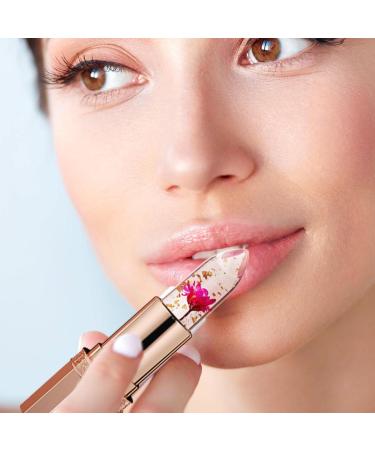  Bavokon Colored lipstick | Nourishing temperature-changing lip balm | Moisturizing lip gloss with gold leaf flower - Warm and party-friendly jelly lip stick Bavokon - Buy Online on GoSupps.com