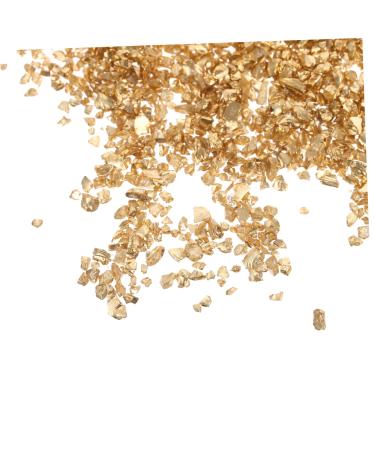 BIUDECO 1 Glass Chip Nail Art Accessories DIY Glass Fillers Nail Glass Epoxy Fillers DIY Nail Art Crushed Glass Manicure DIY Accessories Manicure Fillers Manicure Charm 0.5X0.3cm Golden