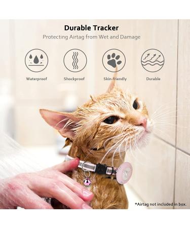 Airtag Cat Collar with Breakaway Bell | Reflective Adjustable Strap | Pink - Buy Online on GoSupps.com