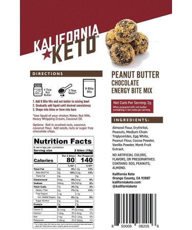 Kalifornia Keto Fat Bomb Mix - Low Carb, Sugar Free Keto Snacks, Gluten Free, Dairy Free, Soy Free, Grain Free (Peanut Butter Chocolate) - 4.2 oz, 12 Bites - Buy Online on GoSupps.com