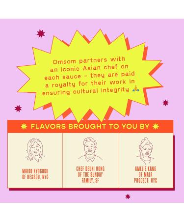 Omsom East Asian Sauce Sampler: Japanese Yuzu Miso, Korean Spicy Bulgogi, Chinese Spicy Mala (6 Packets) - Buy Online on GoSupps.com