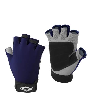Palmyth UV Protection Fishing Fingerless Gloves UPF50+ Sun Gloves Men Women  for Kayaking, Hiking, Paddling, Driving, Canoeing, Rowing Light Gray Large