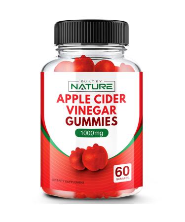 Apple Cider Vinegar Gummies 1000mg - Vitamin B12 Beetroot Pomegranate Natural Digestion Detox Weight Management & Immune Health - Raw ACV with The Mother Vegan Non-GMO Gluten-Free 60 Gummies