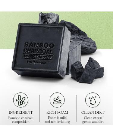 Bamboo Soap Bar - Charcoal Soap - Bamboo Charcoal Soap - Hand Body Face Wash Soap Bar - Remove Mite Oil Control Clean Pore Dirt - Moisturize Hydrate Smooth Tender Plump - Improve Dullness Elasticity - Buy Online on GoSupps.com
