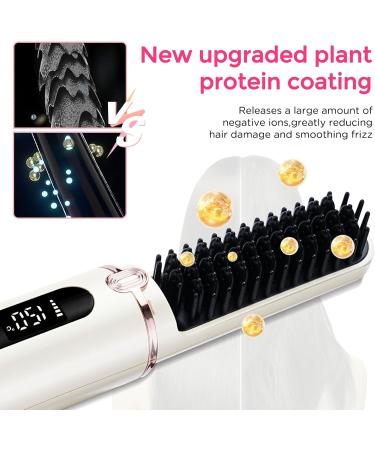 Portable Cordless Hair Straightener Brush - Mini Ionic Hot Comb for Travel & Home - Buy Online on GoSupps.com