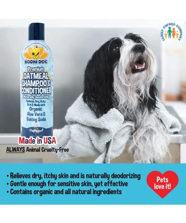 Organic Oatmeal Dog Shampoo & Conditioner | Deodorizing Formula for Pets | Soothes Dry Itchy Skin | 17oz - Buy Online on GoSupps.com