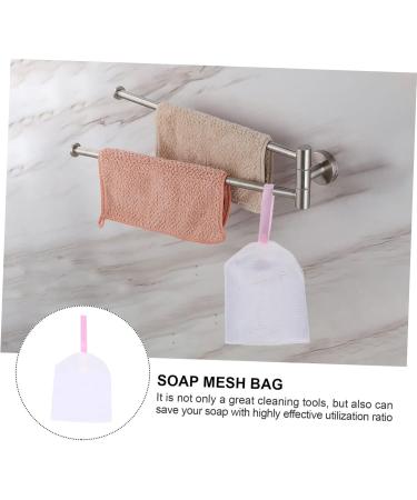 Outanaya 3pcs Foaming Net Soap Exfoliating Mesh Soap Saver Bag Facial Cleaning Soap Bag White Pe - Buy Online on GoSupps.com
