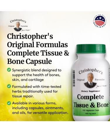 Christopher's Original Formulas Complete Tissue & Bone Formula 100 VCaps | Herbal Support for Bones & Connective Tissue - Pack of 2 - Buy Online on GoSupps.com