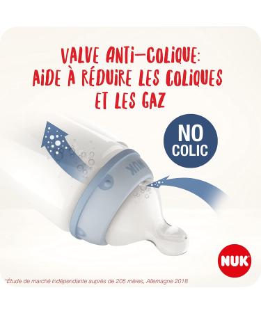NUK First Choice+ Baby Bottle - 6-18 Months - Temperature Control - Flow Control - Anti-Colic Aeration System - 360ml - BPA F - Buy Online on GoSupps.com