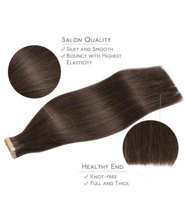WhenALIFE Tape Extensions - 20Pcs 30g 25cm Real Remy Hair Invisible Skin Weft Silky Straight Dark Brown #2A - Premium Quality Hair Extensions - Buy Online on GoSupps.com