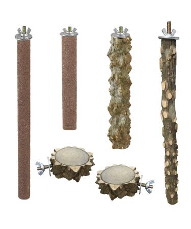 Allazone 6 pieces of birds bird seat rod Natur Beckstagen for birds such as budgie and premium cork seating board for birds finches budgies aras 3