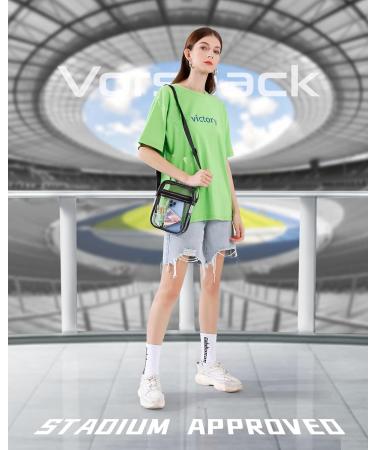 Vorspack Clear Bag Stadium Approved - PVC Clear Purse Clear Crossbody Bag with Front Pocket for Concerts Sports Festivals Black - Buy Online on GoSupps.com