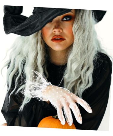 minkissy 1 Pair Black Gloves Cocktail Women Short Gloves Vintage Gloves for Woman Bridal Mesh Gloves Wedding Short Gloves Tea Party Short Gloves Hollow Out Women's Accessories White Lace - Buy Online on GoSupps.com