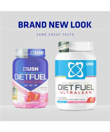 USN Diet Fuel UltraLean Strawberry 1KG: Meal Replacement Shake Diet Protein Powders for Weight Control and Lean Muscle Development - Packaging May Vary Strawberry 1 kg (Pack of 1) - Buy Online on GoSupps.com