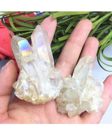 2pcs Quartz Titanium Bismuth Silicon Rainbows Natural Stones and Minerals Raw Stones and Minerals