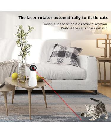Automatic Cat Laser Toy Laser Rotation Gear Adjustment Fixed Point Laser Hand Held Mode Timing Function with Five Angles Dual Power Supply Mode for Indoor and Outdoor Use - Buy Online on GoSupps.com