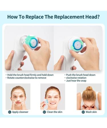6 PCS Blue Facial Cleansing Brush Head Replacements - Sensitive & Acne Cleanse, Exfoliating Compatible Replacements - Buy Online on GoSupps.com