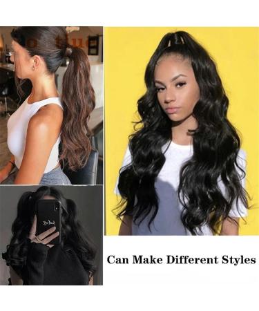 Ponytail Extensions 8-24" Body Wave Human Hair Ponytail for Black Women Wrap Around Ponytail Extensions with Magic Paste Brazilian Remy Hair Clip In Ponytail Hair Pieces for Women (Color : Natural Co 24inches Natural Color - Buy Online on GoSupps.com