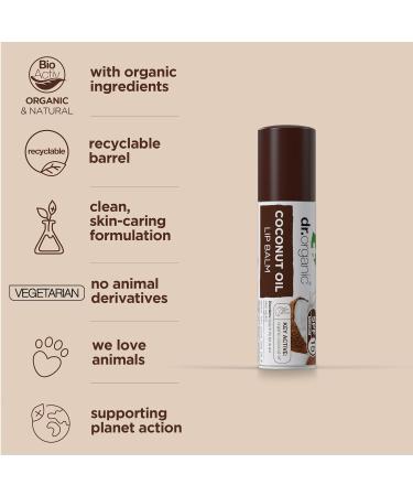 Dr Organic Virgin Coconut Oil Lip Balm 5.7ml - Nourishing Moisture for Healthy Lips | International Shipping Available - Buy Online on GoSupps.com