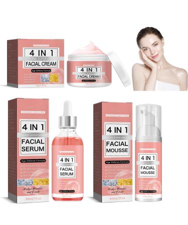 Skin Care Sets & Kits For Teenage Girls Gifts - 4 in 1 Skincare Sets Teen Skincare Set Pamper Sets For Women Gifts Hyaluronic Acid Skin Care Sets & Kits Face Serum Face Cream Face Mousse