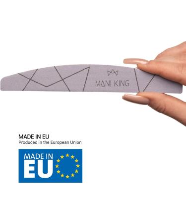 MANI KING Nail File 180/240-10 Pieces - Half Moon - Coarse File - Double-Sided - Nail Files for Gel Nails - Various Grain Shapes - For Professional Manicure Studio 10 Pieces 180/240 - Buy Online on GoSupps.com