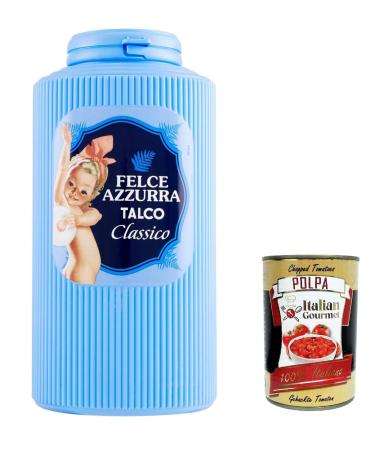 PAGLIERI Felce Azzurra Talco Classico Body Talcum Powder 500 g + Italian Polpa Gourmet 400 g Pack of 12