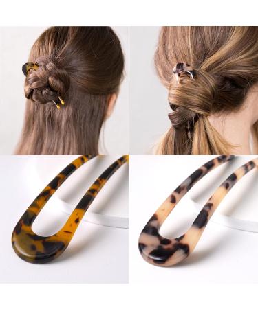 U Shaped Hair Pins French Hairpin Vintage Forks Sticks Bobby Pin Kit for Updo Bun Women Girls Hairstyle Hair Accessories 4 Pieces (Black) - Buy Online on GoSupps.com