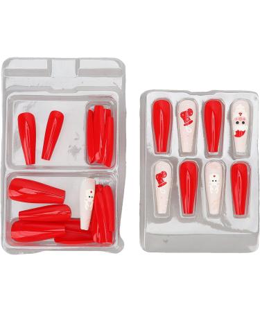 30 Pieces Christmas False Nails Portable Self Adhesive Fully Wrapped Artificial Nail Polish Christmas False Nails for Women and Girls (Type 1) - Buy Online on GoSupps.com