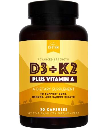 Natural Rhythm Bone & Heart Bundle: Triple Calm Magnesium + Vitamin D3, K2, & A Capsules - Buy Online on GoSupps.com