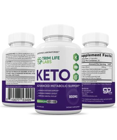 Trim Life Labs Keto Pills with Apple Cider Vinegar & goBHB Exogenous Ketones - 2 Pack (120 Capsules) - Ketosis Support for Men & Women - Buy Online on GoSupps.com