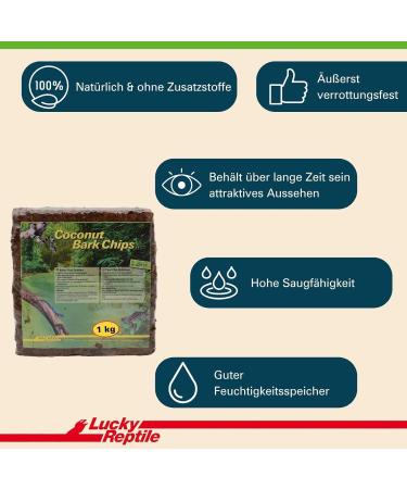 Lucky Reptile Coconut Bark Chips 1 kg | Natural Bedding for Terrarium Pets & Reptiles - Eco-Friendly Coconut Chip Substrate - Buy Online on GoSupps.com