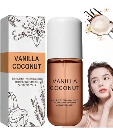 Koec Vanilla Coconut Perfume Coconut Vanilla Perfume Body Mist Travel Size Body & Hair Fragrance Mist 50 Ml Travel Size Long Lasting Perfume Spray (vanilla cocount)