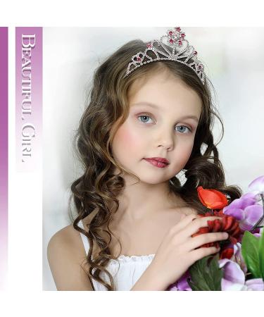 Girls Crown Tiara Set - Christmas Silver Rhinestone Princess Crystal Tiara Headband - Buy Online on GoSupps.com