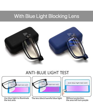 Buy VANANA Foldable Blue Light Blocking Reading Glasses - Portable & Stylish for Men & Women | 2.0x Magnification - Buy Online on GoSupps.com
