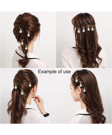 100 Gold Pearl Hair Jewelry Locs Braid Rings Dreadlocks Hair Cuffs Clips Charms for Women Men Beard - Buy Online on GoSupps.com