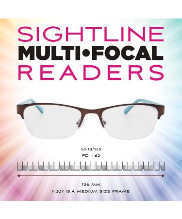 Shop Sightline F207 Medium Fit Multifocus Progressive Reading Glasses - Black 2.5x | International Shipping Available - Buy Online on GoSupps.com