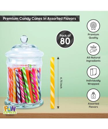 Buy Fun Express Candy Canes Bulk - 80 Individually Wrapped Festive Treats for Parties & Holiday Gifts - Sweet Stocking Stuffers - Buy Online on GoSupps.com