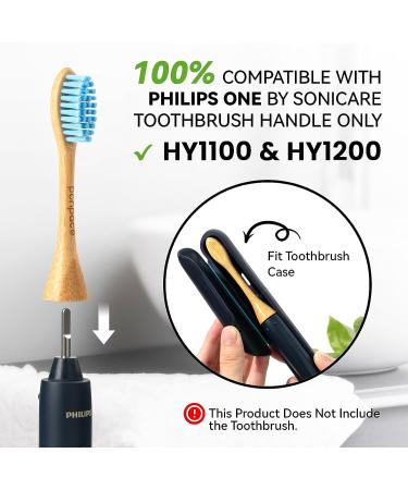 PONPACE Biodegradable Bamboo Electric Toothbrush Heads for Philips Sonicare One - Plant-Based Bristles, HY1100/HY1200 Compatible (Flat Bristle) - Buy Online on GoSupps.com