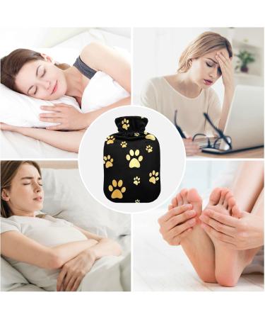 Hot Water Bottle with Dog Gold Paw Cover | 2L Pain Relief & Hand Warmer for Sore Muscles & Arthritis - Buy Online on GoSupps.com