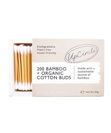 UpCircle Bamboo Cotton Buds - 200 Pieces - Sustainable  Plastic-Free  Fully Recyclable Ear Buds - A Staple For Any Bathroom