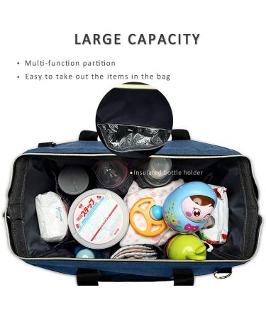 SONARIN Baby Nappy Changing Bag | Insulated Pocket, Waterproof, Large Capacity | Stylish & Durable Blue Satchel - Buy Online on GoSupps.com