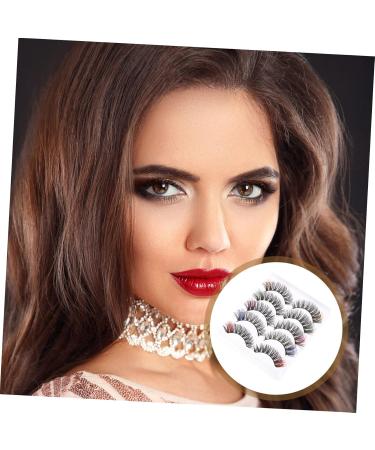 10 Pairs Color five pairs of eyelashes colored fake eyelashes colored end lashes eye glitter colored strip lashes faux lashes faux eyelashes half Russia slim Imitation - Buy Online on GoSupps.com