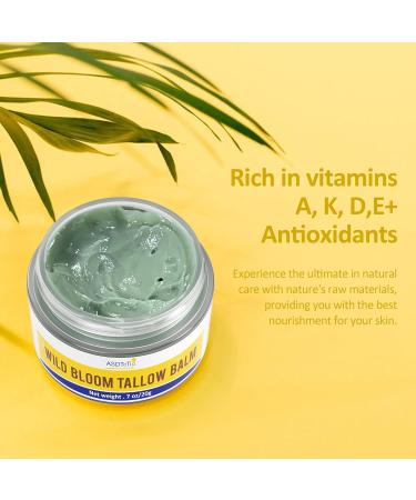 Handmade Wild Bloom Tallow Face Balm with Blue Tansy - Hydrate Nourish and Protect Skin for Soft Smooth Skin- 0.7 oz - Buy Online on GoSupps.com