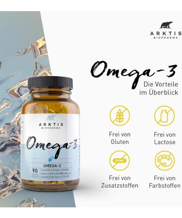Arctic Biopharma 90x Omega 3 High-Dose Capsules | 1000 mg Fish Oil DHA & EPA | Pharmacy Quality Lab-Tested for Heart & Brain Health | 90 Capsules - Buy Online on GoSupps.com