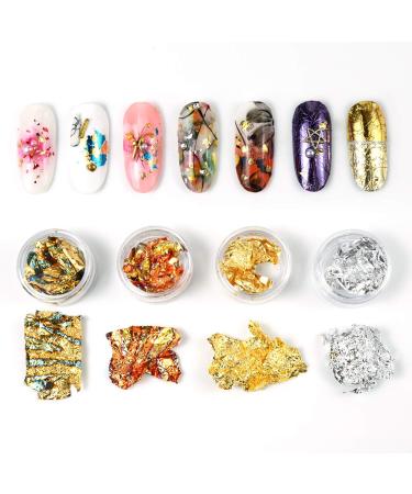 Nail Art Glitter Decoration Set - 24 Boxes Nail Foil Rose Gold Silver Paillette Flake Sequins for 3D Nail Design - Buy Online on GoSupps.com