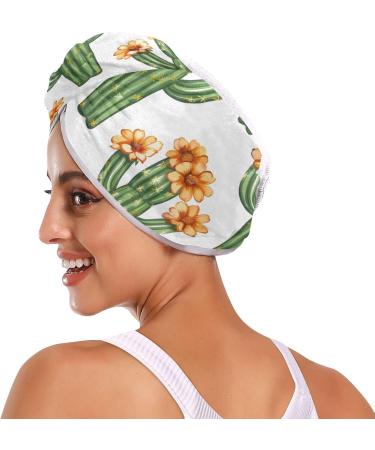 Tropical Cactus Hair Towel 2 Pack | Super Absorbent Quick Dry Hair Turbans for Women & Girls - Buy Online on GoSupps.com