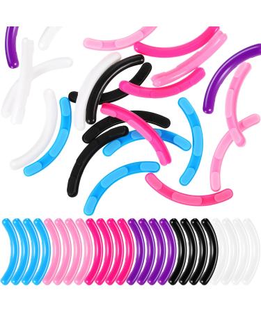 Zhehao Eyelash Curler Refill Eyelash Curler Pad Silicone Rubber Curler Replacement Refill Pad for Universal Eyelash Curler with Clear Storage Box (Multi Colors)